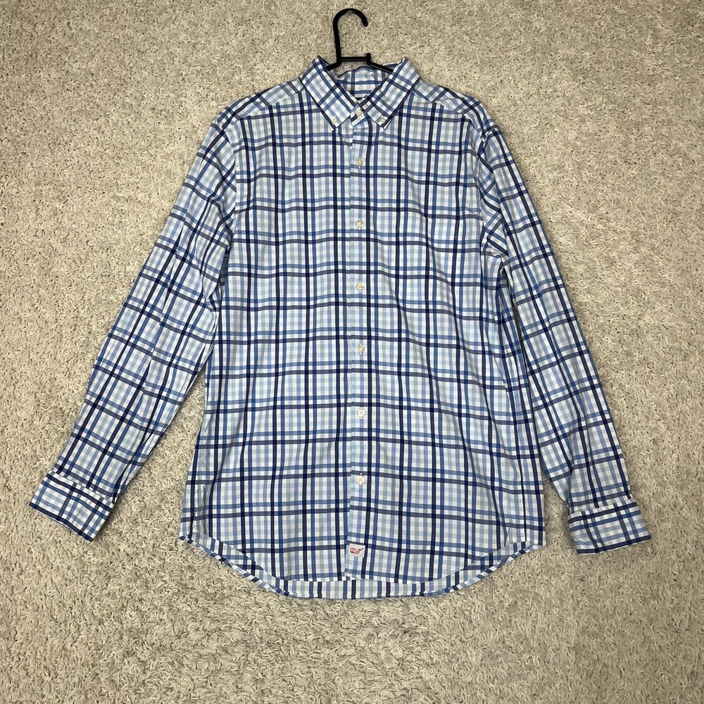 Vineyard Vines Shirt Mens Medium Plaid Classic Fit Murray Long Sleeve Preppy